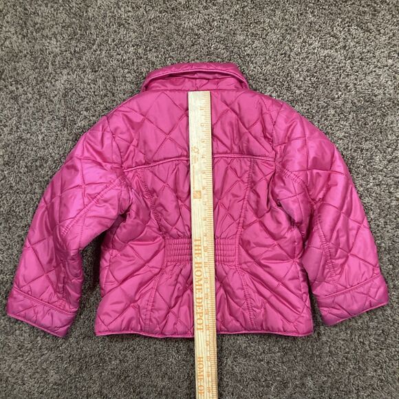 Tommy Hilfiger Girls Pink Diamond Quilted Barn Jacket Coat Size 4T - Picture 5 of 13